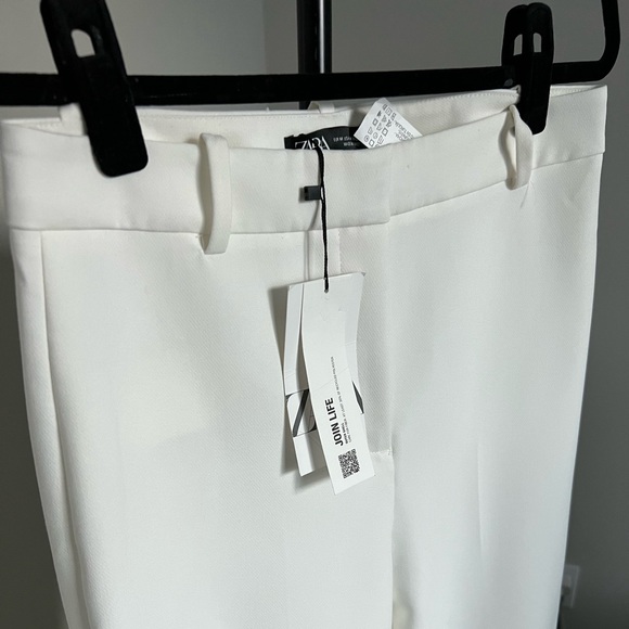 NWT ZARA White High Waist Pants - Picture 4 of 8